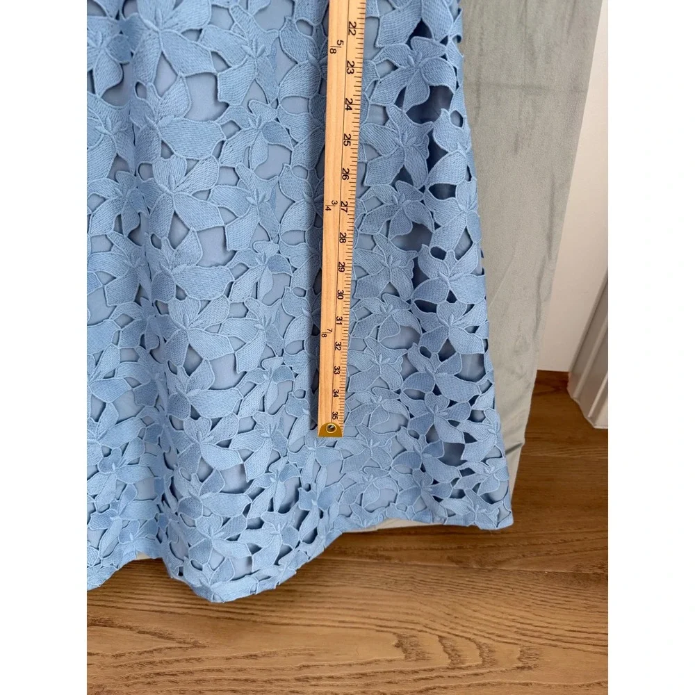 J.Crew Floral Eyelet Lace Coquette Dress Women 6 Light Blue